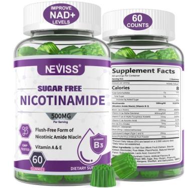 Imagem de Suplemento NEVISS: Nicotinamida sem açúcar, 500 mg, gomas, 60 quilates