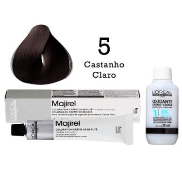 Imagem de Coloração Majirel 5 Castanho Claro + Emulsão Oxi 20 Vol. 75ml  L'Oréal