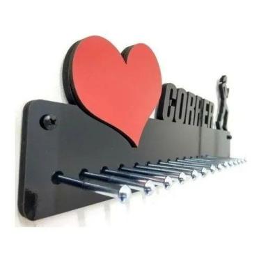 Imagem de Porta Medalhas Corrida Feminino AMO CORRER  para até 50 Medalhas - QUA