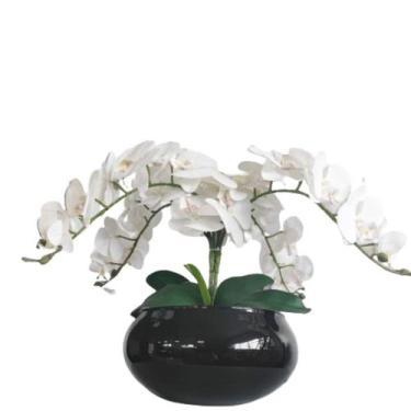 Imagem de Arranjo de Mesa 4 Flores Orquídeas Real Vaso Terrário - La Caza Store