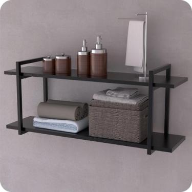 Imagem de Prateleira Estilo industrial Para Sala Parede GND PP 80cm - MetalCromo