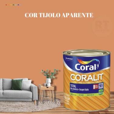 Imagem de Esmalte Sintético Base Água Coral Coralit 800ml Tinta Cor Laranja  Ace