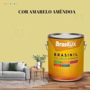 Imagem de Tinta de Parede Amarelo Brasinil Acrílica Anti Mofo 3,2L - BRASILUX, A