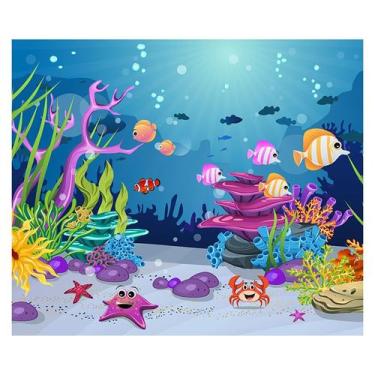 Imagem de Papel de Parede Adesivo Infantil Fundo do Mar Quarto Criança - 695pcm 