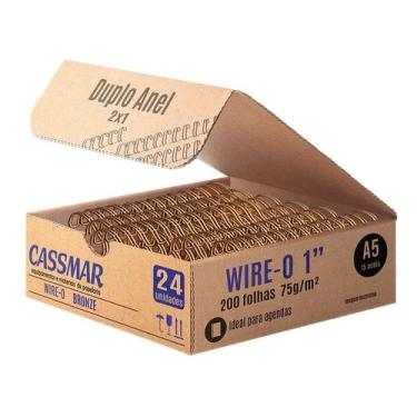 Imagem de Wire-o para encadernação A5 1 2x1 para 200fls bronze 24un - Cassmar