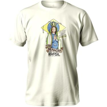 Imagem de Camiseta Católica De Nossa Senhora Padroeira Do Brasil Feminina E Masc