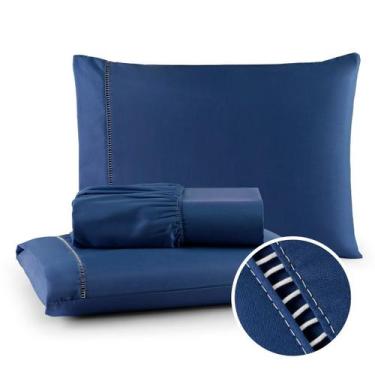 Imagem de Conjunto de Cama Queen 400 Fios Percal 3 Peças Toque Macio - Charme do