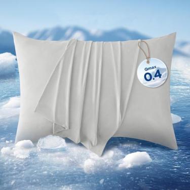 Imagem de Fronhas Bedsure Cooling King Size, conjunto de 2, cinza