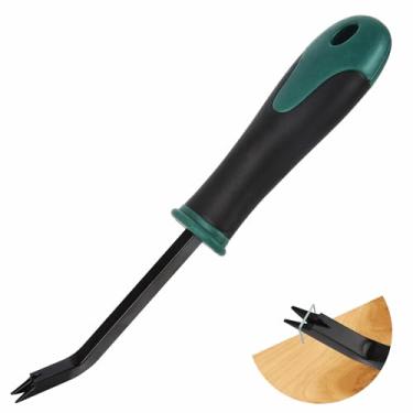 Imagem de Ferramenta de remoção de grampos para uso pesado, grampeador, extrator de grampeador, extrator de grampos para remoção de grampos para tapetes de móveis de piso de madeira (preto-verde)