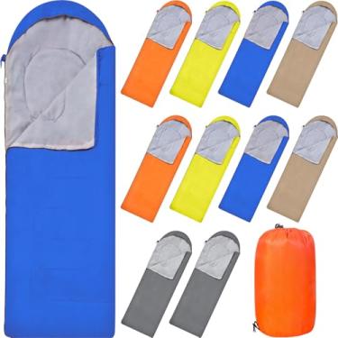 Imagem de Macarrie 10 sacos de dormir de acampamento de 0 graus a granel para adultos clima frio 4 estações quente à prova d'água leve com saco de compressão para mochila, caminhadas, viagens sem teto (cor