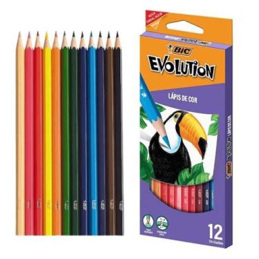 Imagem de Lapis de cor com 12 cores bic evolution sextavado