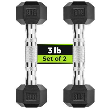 Imagem de Haltere HANDBODE HANDBODE envolto em borracha hexagonal 1,4 kg (3,1 lb