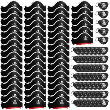Imagem de Conjunto de chapéu e tapa-olhos pirata Legigo 108 unidades para festa