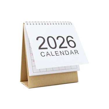 Imagem de Calendário de mesa 2025 pequeno para mesa com suporte Kraft, agendador mensal portátil simplificado com lista de tarefas para escritório, escola, suprimentos domésticos, de setembro de 2024 a dezembro