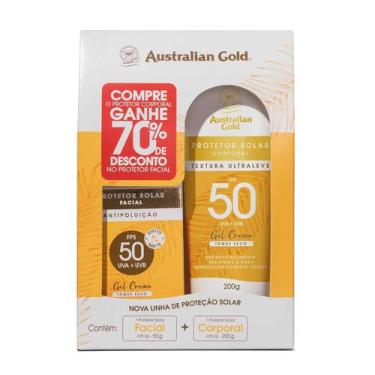 Imagem de Protetor Solar Australian Gold Fps 50 200g + Protetor Facial Antipolui