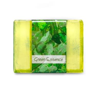 Imagem de Sabonete em barra de glicerina aroma de essência verde - natural, vegano, hipoalergênico - hidratante e hidratante com 100% glicerina vegetal - livre de sulfatos, sem parabenos, sem produtos químicos