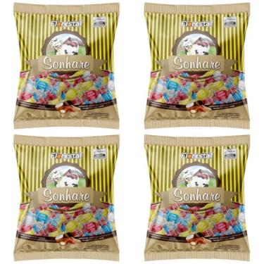 Imagem de Kit 4 Pacotes Bala de Caramelo Recheada Sortida 500g Sonhare Florestal