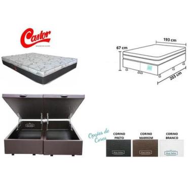 Imagem de Conjunto Cama Box Baú King Size Jadmax + Colchão Castor Class 193x203x