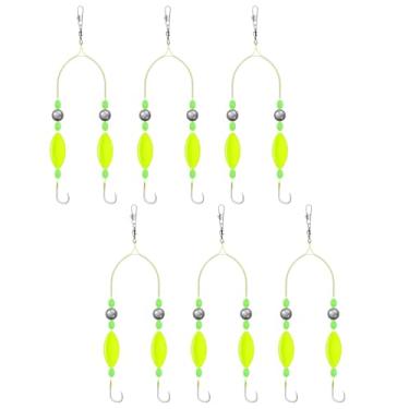 Imagem de 6 peças de plataforma de fundo reverso de gancho duplo, isca pop up boilies 2025 para água doce e salgada, anzóis de pesca divididos antiembaraço, acessórios de equipamento de isca