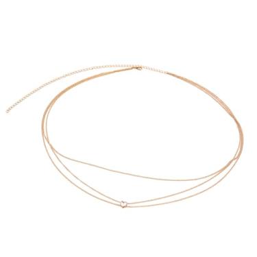 Imagem de Corrente de corpo dourada para mulheres sexy biquíni corrente de barriga dourada coração cintura verão acessórios de praia delicados para mulheres joias, one size, liga metálica, Sem Pedra Preciosa