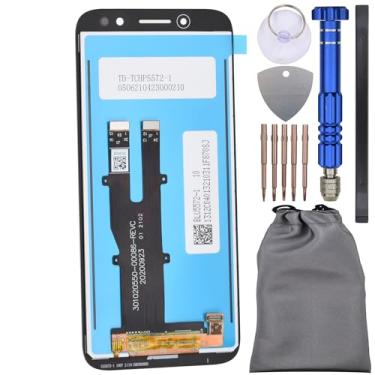 Imagem de Tela de reposição IPS LCD para Nokia C1 Plus preta para montagem de tela tamanho 5,45