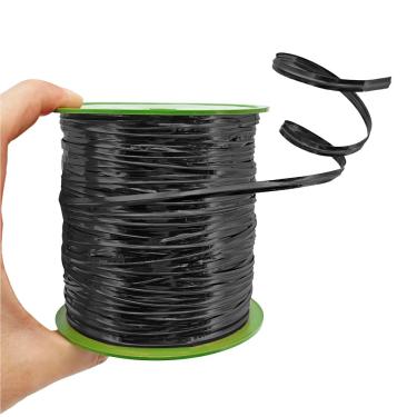 Imagem de HAHIYO 300 metros/1050 pés/320 m laços torcidos de metal preto para pão doce planta café jardim celofane sacos de presente plástico festa de Halloween bolo e projetos de artesanato