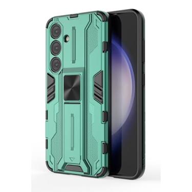 Imagem de SORAKA Capa para Samsung Galaxy S24 com suporte Capa de proteção resistente para Samsung Galaxy S24 Capa com placa de metal para suporte magnético para carro Capa Silm Fit