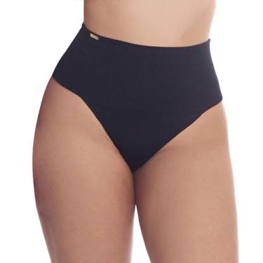 Imagem de Calcinha de Biquíni Cintura Dupla Alta Fio Duplo - Estigma, GG, Preto
