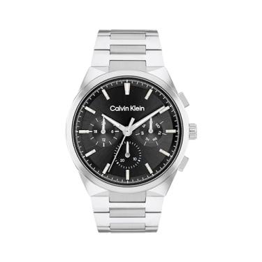 Imagem de Calvin Klein Distinguish - Relógio Multifunções Masculino Aço Inoxidável - Resistente à Água 3 ATM/30 Metros - Eleve Seu Estilo Com Um Relógio Masculino Inspirado Arquitetonicamente - 44 mm, Prata