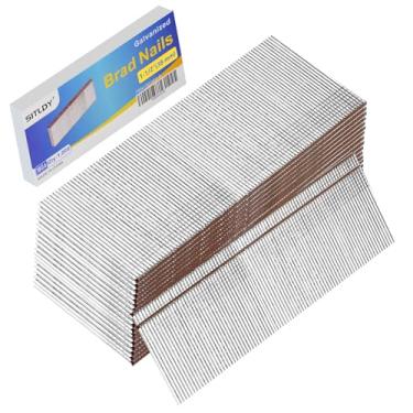 Imagem de SITLDY Pregos galvanizados de calibre 18, cabeça em T marrom, pacote com 1.000 cm, pregos pequenos com acabamento para pistola pneumática, elétrica 18 GA