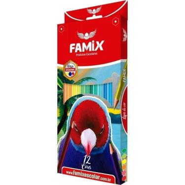 Imagem de Lapis De Cor Sextavado 12 Cores Famix Pct.C/12