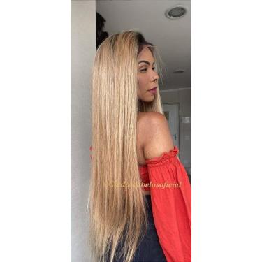 Imagem de Peruca Lace Front Cabelo Humano Ombre Loiro Super Longa - COD 203 - Ci