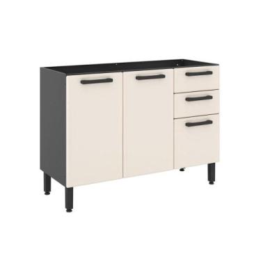 Imagem de Balcão de Cozinha Aço s/ Tampo 2 Gav 3 Pts Estilo Bertolini