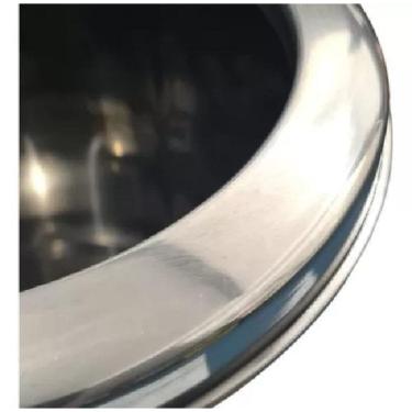 Imagem de Lixeira De Inox 80 Litros Tampa Aro P/Áreas De Lazer 38X70Cm