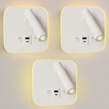 Imagem de 3 Arandela Spot Led Foco Móvel Usb E Usb-C Cabeceira Bet83
