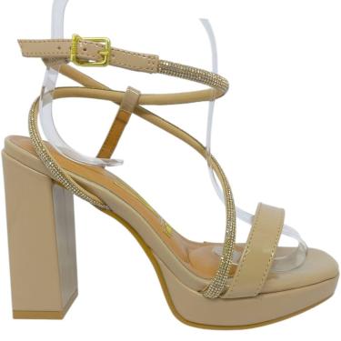 Imagem de Sandália Feminina Casual Social Dia a Dia Passeio Trabalho com Strass Salto Alto Conforto Vizzano 6551.102