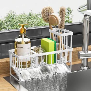 Imagem de Suporte de esponja Sink Caddy Cisily 304 em aço inoxidável branco