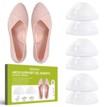 Imagem de Insertos Arch Support Bukihome para fascite plantar, 3 pares