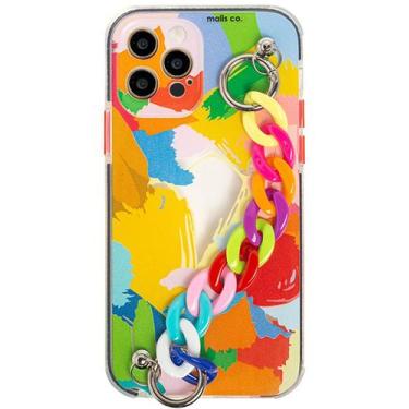 Imagem de Capa Capinha iPhone 12 PRO MAX Grafitte Silicone Arco Iris Abstrato Co