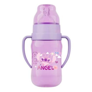Imagem de Super Mamadeira Bico Silicone com Alças Stitch ou Angel Disney Baby  B