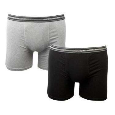 Imagem de Cueca Lupo Boxer Kit c/ 2 00523 CP, G, Cinza, Preto