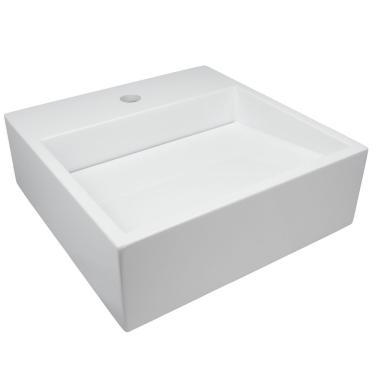 Imagem de Cuba De Apoio Banheiro Jade Pedra 40x40cm Branco Standard