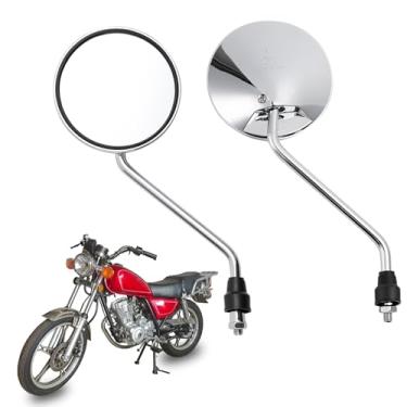 Imagem de Mokuo Espelho retrovisor de motocicleta em material de liga de alumínio com parafuso de 8 mm adequado para a maioria dos ciclomotores de motocicletas, cor prata