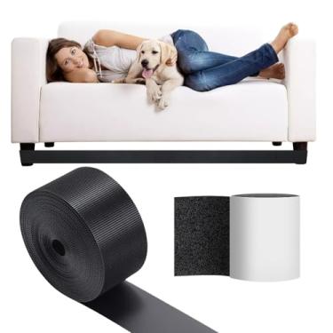 Imagem de Eagles Bloqueador de sofá, amortecedor de lacuna ajustável, bloqueador de brinquedos embaixo de móveis, protetor de sofá preto ajustável para sofá, cama, secional, móveis (2 polegadas x 19,69 pés/5 cm