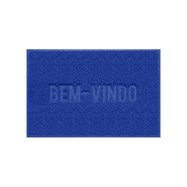 Imagem de Capacho De Porta Pvc Antiderrapante 60x40cm - BV Azul