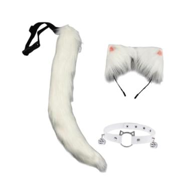 Imagem de UGPLM Conjunto de orelhas e rabo de gato para fotos de adereços para baile de máscaras de carnaval e aniversário, Style D