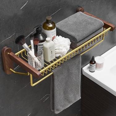 Imagem de Conjuntos de ferragens de banheiro de madeira e cobre, suporte de toalha, suporte de papel, gancho de barra de toalha, kit de acessórios de banheiro, prateleira de toalha12 (prateleira de coruja 11)