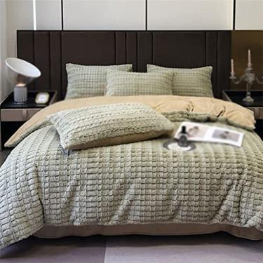 Imagem de AKALNNB Conjunto de quatro peças de veludo leite, inverno, espesso, flanela, coral, veludo, lençóis de cama
