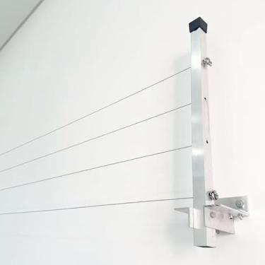 Imagem de Varal Retratil, Varal Retratil de Parede, Varal Alumínio Reforçado Retrátil de Parede para Roupas Suporta Até 80kg, 50cm de comprimento(Alumínio Branco)