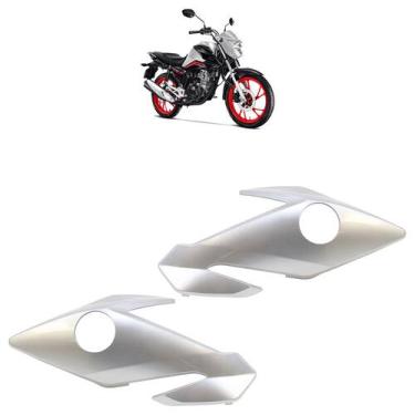 Imagem de Par Carenagem Lateral Farol CG 160 Modelo 2022 Titan 2019 Prata Force 